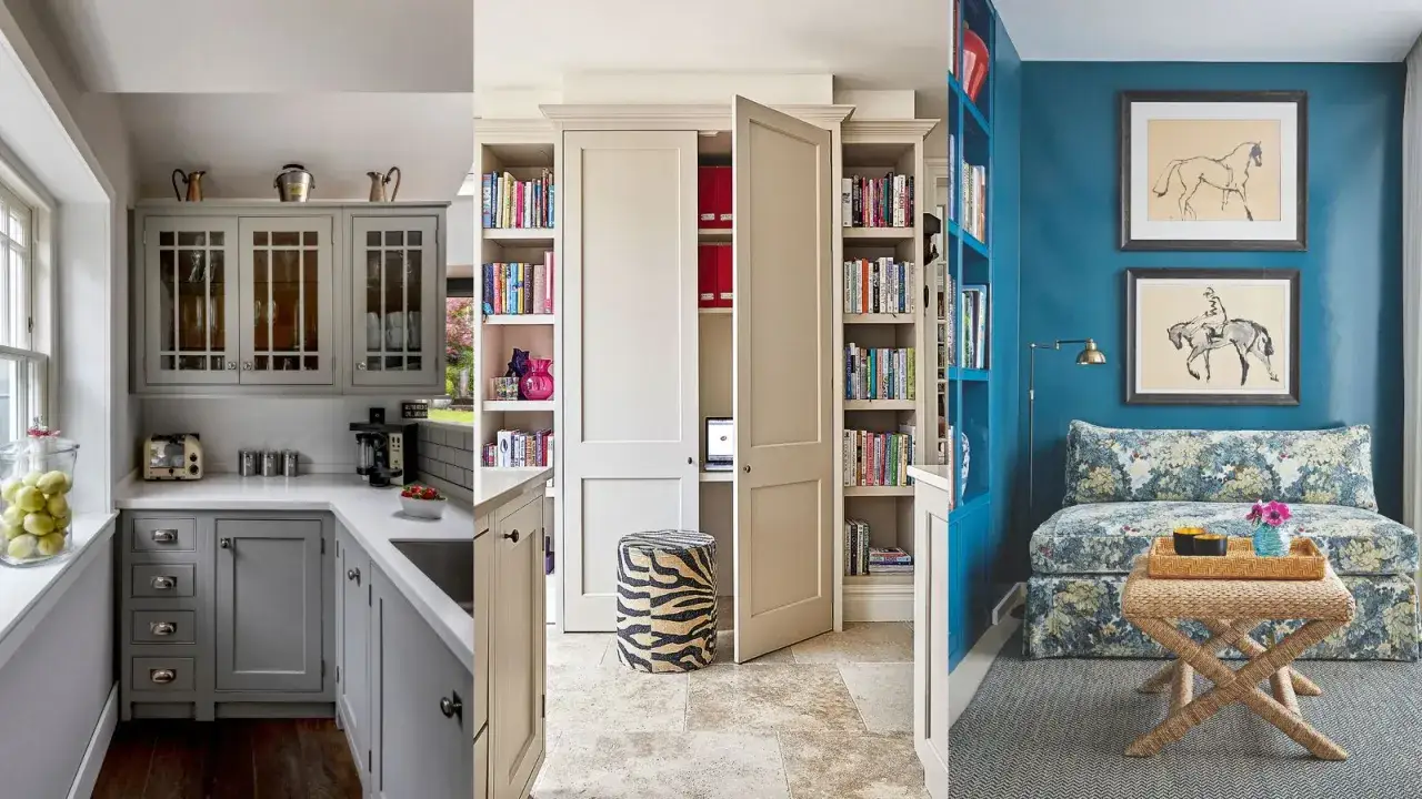Cucina grigia, libreria a scomparsa e angolo lettura blu: 22 idee geniali per organizzare casa con stile.